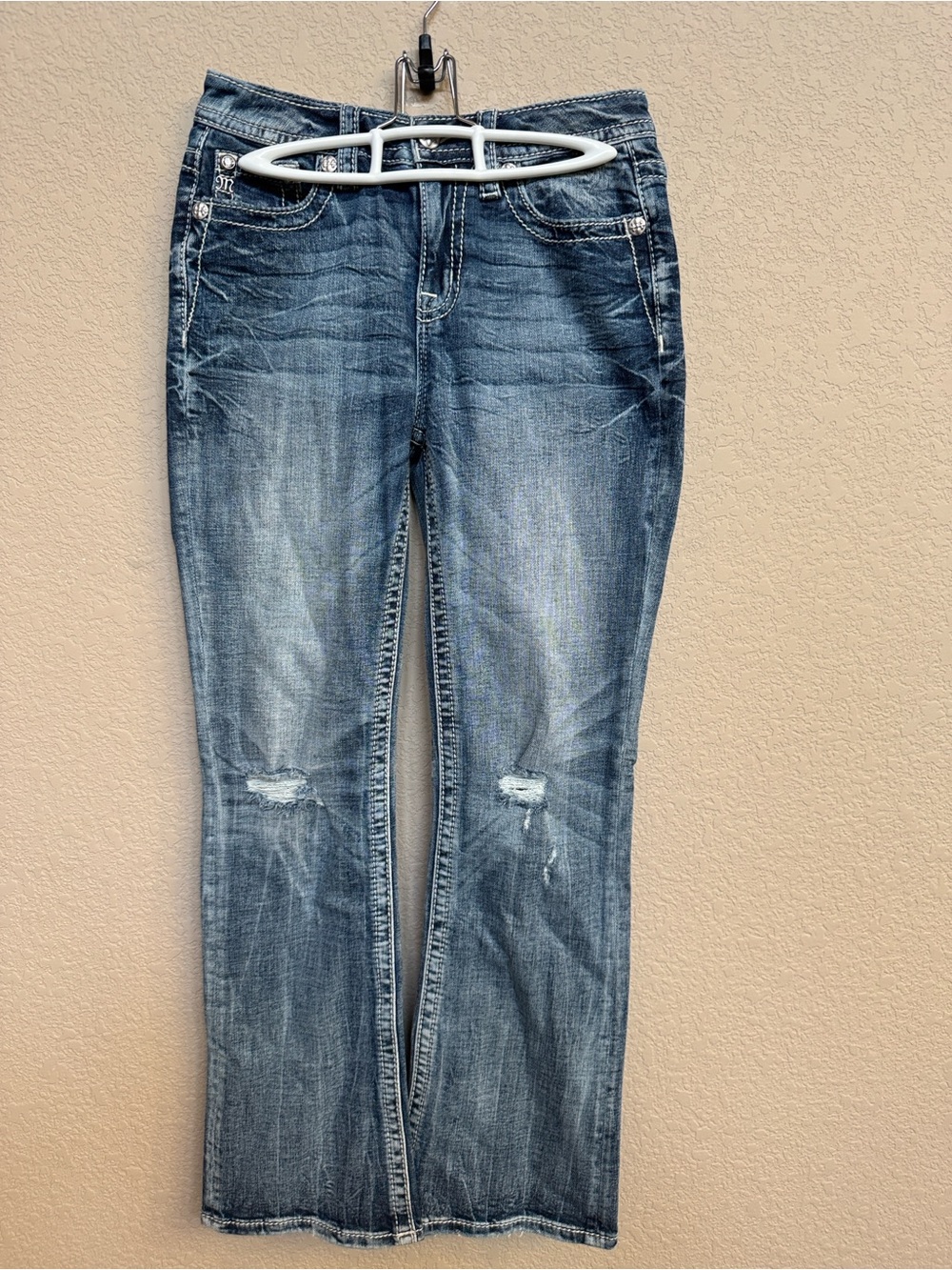 Miss Me Boot-Cut Jeans in Faded Blue - Size 27